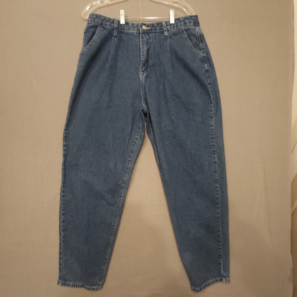 Shein Womens Pleated Denim Blue Jeans Size XL